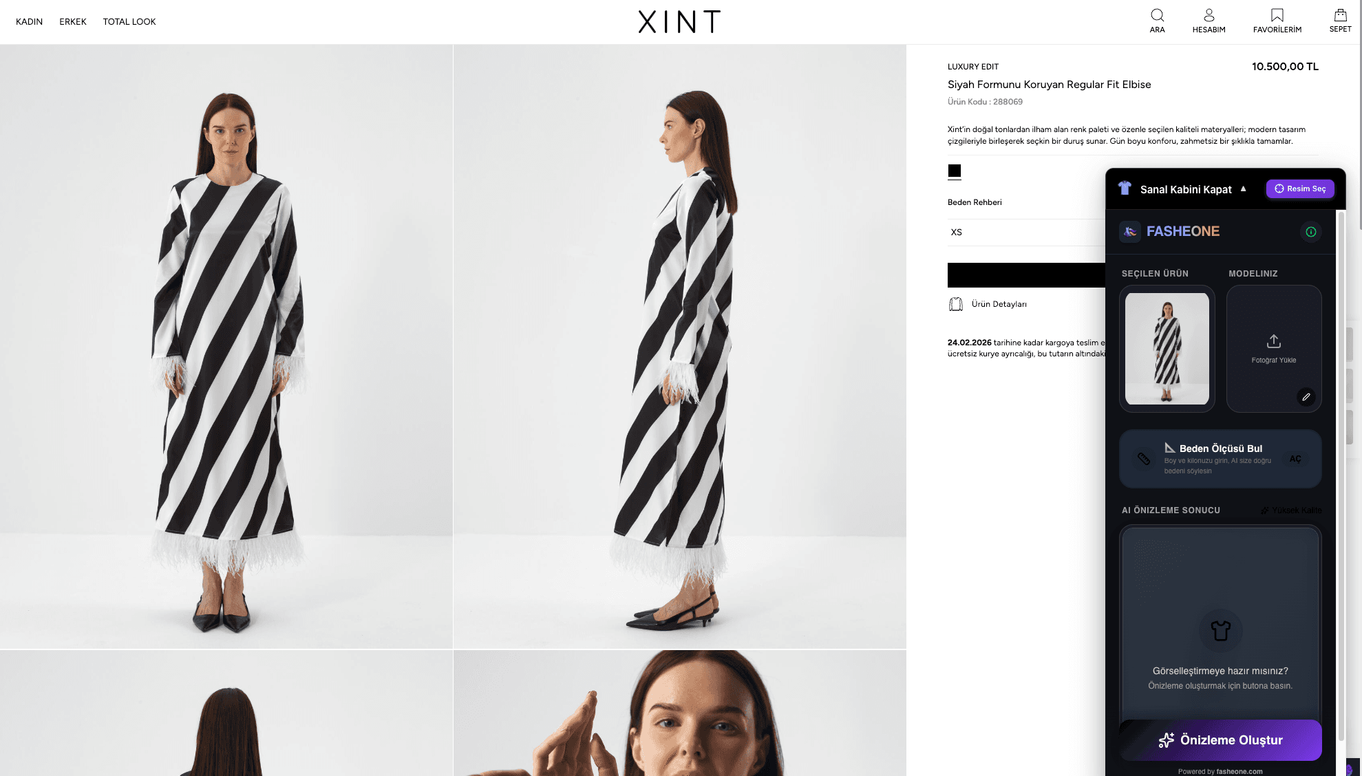 Fasheone AI - AI Beden Analizi sonuçları XINT sitesinde